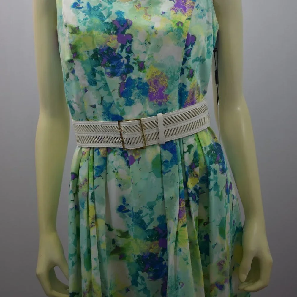 CALVIN KLEIN YELLOW‎ BELTED WOMEN'S DRESS SZ 10 NEW